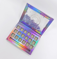 Boîte à fards à paupières magnétique de luxe personnalisée, brillante, palette de fards à paupières de 12/18 couleurs avec emballage cosmétique doublé d'une éponge recyclable