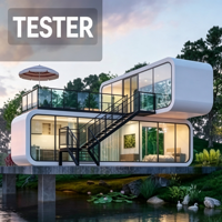 Maisonnette modulaire Apple Cabin, 1 chambre, 1 séjour, 1 salle de bain, maison préfabriquée multifonctionnelle de style Apple pour le glamping