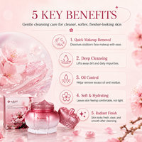 Gel nettoyant pour le visage à la fleur de pêcher, élimination des points noirs, contrôle du sébum, démaquillant, nettoyage en profondeur, traitement de l'acné