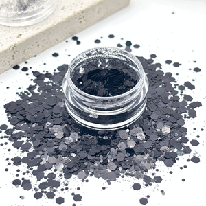 <span class=keywords><strong>Pas</strong></span> <span class=keywords><strong>cher</strong></span> Halloween Chunky Glitter Mix Paillettes Noires Holographiques pour Nail Art Party Makeup & Hair Decoration-for Graduation Crafts - Product Image 3