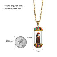 Pendentif miniature 3D Saint Michel Archange en acier inoxydable 316L, collier de protection pour cadeau de Confirmation catholique