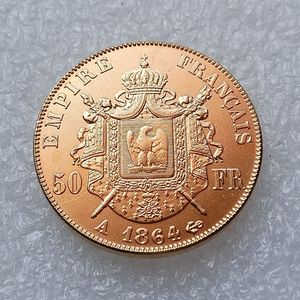 Réplique de pièce de monnaie ancienne française de 50 francs (1862-1868) - Empereur <span class=keywords><strong>Napoléon</strong></span> III - Objet de collection - Product Image 3
