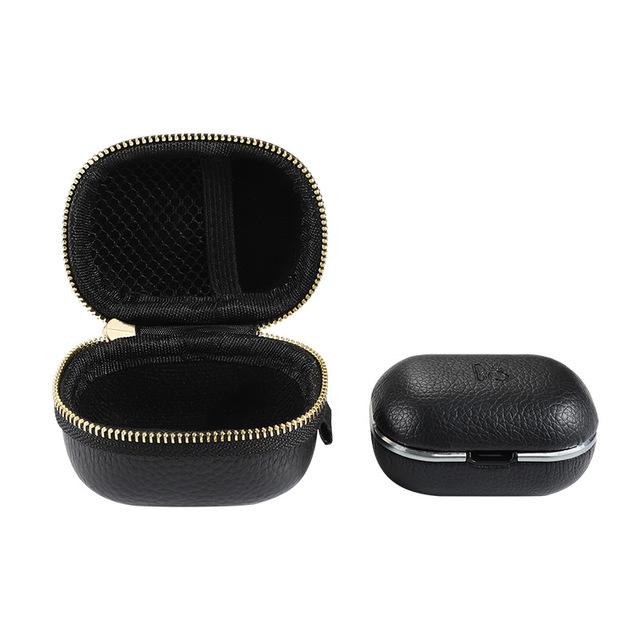 Oval Leather Hard Shell Personalized Carry Small Pouch Wireless Earbud Earphone Case for Headset Fashion Women's Key Holder