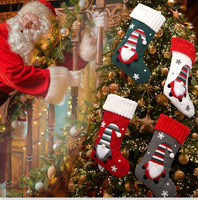 Chaussettes de Noël en gros pour enfants, chaussettes de Noël en peluche pour ranger les bonbons, décorations de Noël