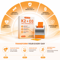 Vitamine D3 et K2 MK7 végétaliennes 3000 UI 10000 UI en bandes filmées à dissolution orale, complément pour les articulations et l'immunité