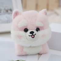 Nouveau style porte-clés en peluche et plastique PU, pendentif Husky Sibérien Kawaii, confortable, doux, mignon, en forme de cœur, 3D, léger, cadeau pour fille