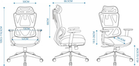Chaise de bureau ergonomique extensible en maille, design moderne, fonction massage, structure en nylon, mouvement basculant, tissu confortable