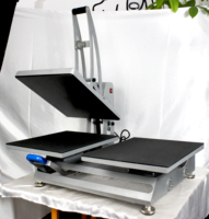 Presse à chaud semi-automatique magnétique à double plaque avec écran LCD pour T-shirts 38x38cm et signal sonore