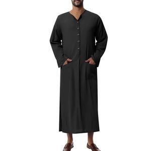 <span class=keywords><strong>Agbada</strong></span> brodé, tenue semi-formelle pour hommes, robe longue à manches longues, col ample, musulman, été, hiver, longue durée, Moyen-Orient - Product Image 1