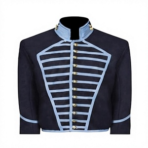 Veste d'extérieur vintage brodée pour homme, col montant, simple boutonnage, en mélange de laine, pour l'hiver - Product Image 6