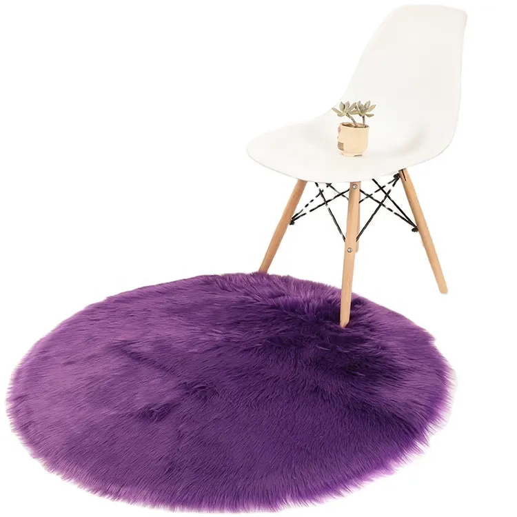 2020 новый дизайн, круглые пушистые ворсовые длинные ковры из овчины и искусственного меха, коврики для дивана на стул