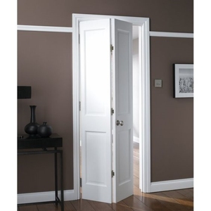 Decoración de la casa, 2 paneles, puerta de armario plegable blanca, Panel de arco superior, puertas correderas plegables de madera maciza - Product Image 4