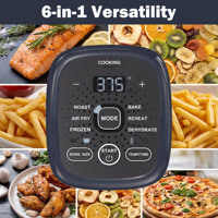 Friteuse à air chaud en verre 1500W, four à shawarma électrique haute puissance de comptoir, avec bacs interchangeables en verre non toxique de 2,6 et 4,7 litres, pour usage domestique