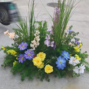 L-032 Ensemble <span class=keywords><strong>de</strong></span> décorations artificielles, chemin <span class=keywords><strong>de</strong></span> table en fleurs <span class=keywords><strong>de</strong></span> soie mélangées, chemin <span class=keywords><strong>de</strong></span> fleurs artificielles pour allée <span class=keywords><strong>de</strong></span> mariage - Product Image 4
