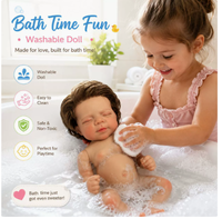 Boneka Bayi Reborn 18 Inci 50cm, Boneka Bayi Baru Lahir Simulasi Realistis, Boneka Mainan Silikon Vinyl dengan Tubuh Kain Lembut untuk Anak-anak