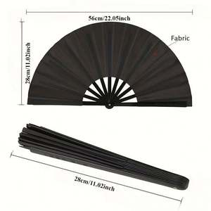 Abanicos de mano reactivos UV plegables grandes impresos personalizados al por mayor abanico de mano de bambú plegable grande de 13 pulgadas abanico de club grande para eventos - Product Image 6