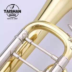 Trompeta profesional con hermoso diseño Trompeta de superficie de laca dorada de cuerpo de latón de alta calidad - Product Image 2