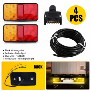 Ensemble de feux arrière LED 12V, lentille rouge ambre, compatible universellement avec les remorques, les camions, les UTEs, les 4x4, les caravanes - Product Image 4
