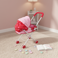 Poussette pliable en fer pour enfants, jouet avec motif d'animal, vente en gros,