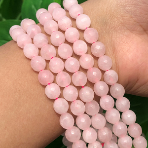Vente en gros de perles de cristal <span class=keywords><strong>rose</strong></span> à facettes de 4 à 12mm <span class=keywords><strong>pierre</strong></span> de <span class=keywords><strong>quartz</strong></span> <span class=keywords><strong>rose</strong></span> <span class=keywords><strong>naturelle</strong></span> pour collier à faire soi-même <span class=keywords><strong>bracelet</strong></span> en cristal naturel en vrac - Product Image 3