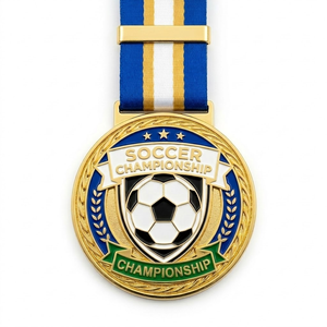 Médailles de football personnalisées 3D en alliage de zinc avec ruban pour jeunes, fabriquées sur mesure par le fabricant – Idéales pour les compétitions de beach soccer, street football et <span class=keywords><strong>calcio</strong></span>. - Product Image 2