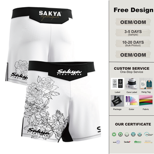 Pantalones Cortos de MMA Profesionales Personalizados, Ropa Deportiva Elástica para <span class=keywords><strong>Entrenamiento</strong></span> y Combate de <span class=keywords><strong>Artes</strong></span> <span class=keywords><strong>Marciales</strong></span> <span class=keywords><strong>Mixtas</strong></span>, Diseño de Sublimación Personalizado - Product Image 1