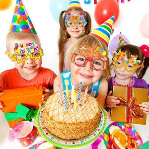 Nouvelles lunettes en papier pour décoration d'<span class=keywords><strong>anniversaire</strong></span>, style dessin animé amusant, accessoires de costume pour les fêtes d'<span class=keywords><strong>anniversaire</strong></span> des enfants - Product Image 3
