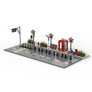 Blocs de construction MOC à petites particules, modèle de vue sur la ville, scène de circulation routière avec viaduc, jouets d'assemblage - Product Image 3
