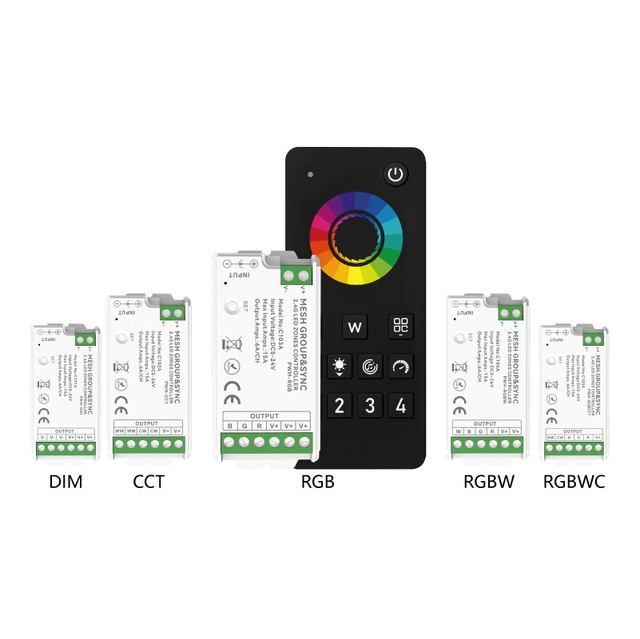 LED Light Strip PWM 5.4G Mesh Group SYNC Controller Dimming Switch DIM CCT RGB RGBW RGBWC Wireless Touch Dimmer Remote Control