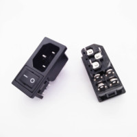 Prise de courant certifiée CUL IEC C14 10/15A 250V AC avec interrupteur à bascule et porte-fusible simple pour équipements électriques