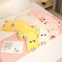 Peluche chat longue et mignonne en gros d'usine, coussin corporel en peluche douce pour décoration de lit, cadeau d'anniversaire ou de Noël pour enfants