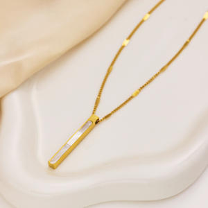 <span class=keywords><strong>Collier</strong></span> <span class=keywords><strong>Personnalisé</strong></span> en Acier Inoxydable Étanche pour <span class=keywords><strong>Femme</strong></span> DDP Plaqué Or 18k PVD Pendentif Anti-Allergique Halskette - Product Image 5