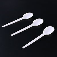 Ensemble de couverts jetables biodégradables écologiques en amidon de maïs, comprenant des cuillères, des fourchettes et des couteaux, pour les plats à emporter, les mariages et les fêtes