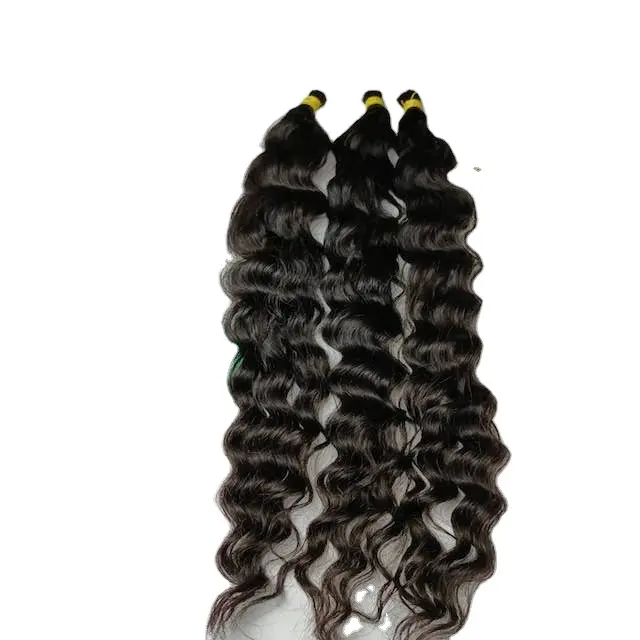 Produk mewah rambut besar gaya rambut gelombang alami 100% rambut Vietnam dengan warna hitam untuk semua musim
