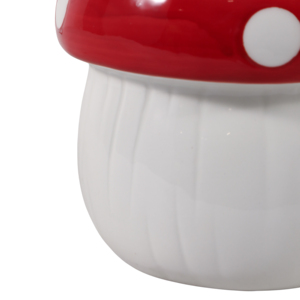 Vaso per Fiori a Forma di Fungo in Gres con Puntini Rossi e Bianchi per Decorazione Interna ed Esterna del Giardino - Product Image 6