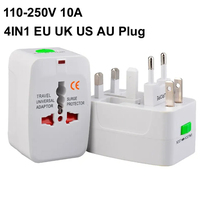 Adaptador de Corriente Universal de Viaje, Nuevo, Portátil, Internacional, para EE. UU., Reino Unido, UE, AU, Enchufe Inteligente con Múltiples Puertos USB para Laptop LED DC