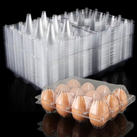 Boîte à œufs en plastique personnalisée, 12 alvéoles, jetable, transparente, pour ferme, support d'œufs, emballage coquille