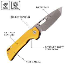 Couteau pliant à manche en <span class=keywords><strong>acier</strong></span> G10 <span class=keywords><strong>14C28N</strong></span>, couteau de poche de pêche EDC de survie en plein air à haute dureté - Product Image 3