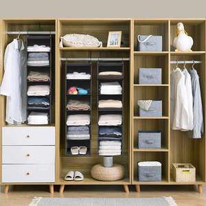 Organizador de Armario con Estructura Metálica Resistente, Estantes Colgantes Plegables, Estantes de Tela para Almacenamiento de Ropa, Dormitorio, Cocina, para Guardar Bolsas - Product Image 1