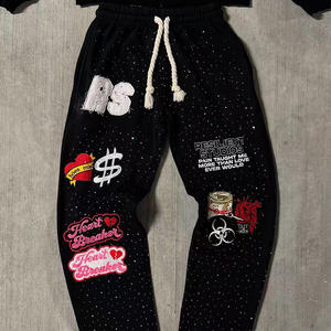 Sweat à capuche d'hiver vintage pour homme, personnalisé, imprimé numérique 3D, en coton 100% respirant, avec strass, en molleton bouclette, effet vieilli - Product Image 3