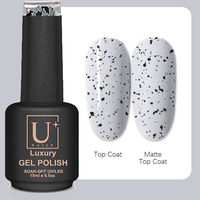 Vente en gros d'oeufs de caille Gel transparent avec des flocons noirs pour Nail Art en 15ml échantillon gratuit Chine fournisseurs HEMA TPO GRATUIT