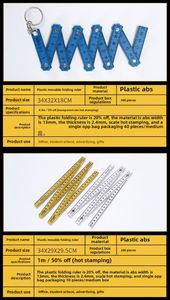 Règle pliante pratique de 2 m avec porte-clés, 10 sections, entièrement en matériaux écologiques, promotion du logo - Product Image 3