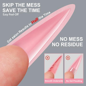 Forme à ongles double sandwich en gros, ultra fine, lisse, longue, carrée, sans ponçage, sans papier, extension <span class=keywords><strong>rapide</strong></span>, moule pour nail art pour <span class=keywords><strong>manucure</strong></span> - Product Image 4