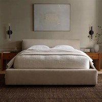 New Style Gepolstertes Holzbett Eiche Massivholz rahmen Kingsize-Bett
