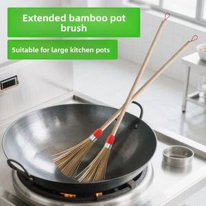 Cepillo de cocina de silicona de mango largo, cepillo grande para limpiar ollas, ideal para la escuela y el hogar rural, para lavar ollas - Product Image 2