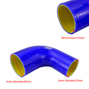 Tuyau en silicone Poy à 90 degrés 51mm-63mm pour mise à niveau de l'intercooler - Product Image 1