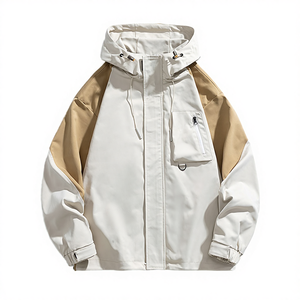 Veste d'extérieur grande taille décontractée imperméable respirante à capuche intégrale zippée coupe-vent à motif lettres pour la pêche et la randonnée - Product Image 4