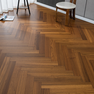 Plancher en bois d'ingénierie multicouche en noyer, étanche, grade AB EN717-1, 14 mm 18 mm, à joint chevron, pour projets de design intérieur - Product Image 2