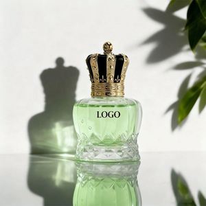 Factory Wholesale Fashion <b>Empty</b> Custom Luxury Clear Round 50ml100ml Perfume Glass Spray Bottle with Metal Lid and <b>Box</b> Packing - Product Image 1