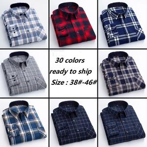 2025 özel logo erkek düğme aşağı düzenli Fit uzun kollu ekose flanel rahat gömlek iki cep flanel gömlek - Product Image 3